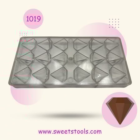 قالب شوكولاتة أكريليك 15 قطعة شكل ألماس
