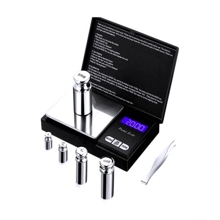 ميزان رقمي صغير محمول عالي الدقة، 500×0.1 جم