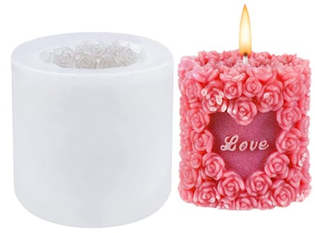 قالب شمع الورود الاسطواني