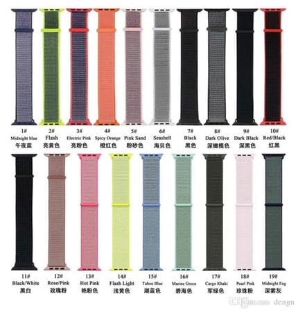 سير ساعة ابل قماش لاصق