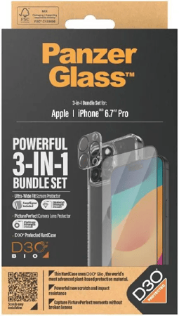 بكج حماية جوال بانزر جلاس للأيفون 15 - شفاف