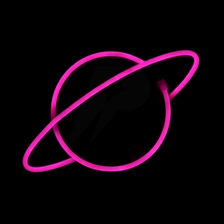 إضاءة نيون كوكب أصفر وأزرق