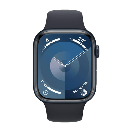 ساعة ابل سمارت واتش الإصدار 9 45 ملم جي بي اس ألمينيوم - ضوء الليل