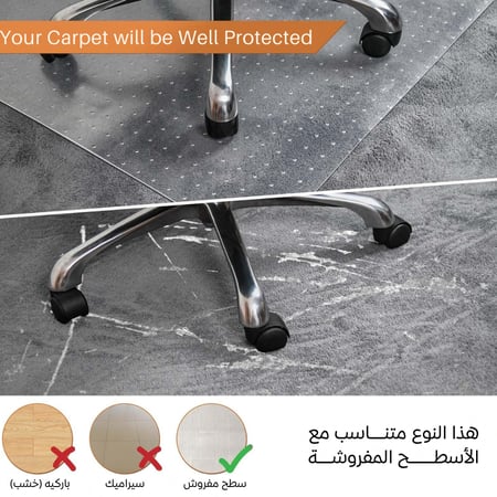 حصيرة الكرسي للأسطح المفروشة (150x120 سم)