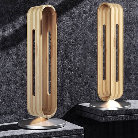 مثبت سماعات مكتب - ستاند سماعات مكتبي - حامل سماعات خشب - سماعات