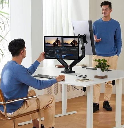 Dual monitor arm