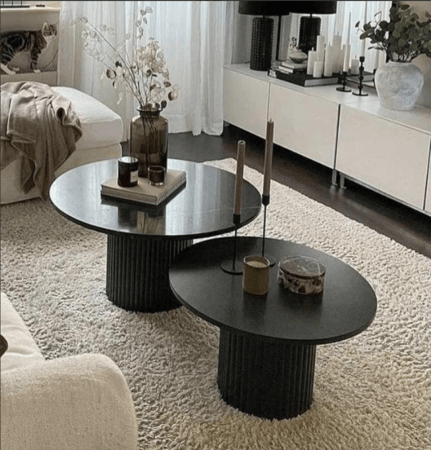 طاولة قهوة خشب بالكامل ملكي