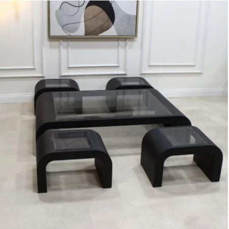 طقم طاولة تقديم مع 4 خدمه