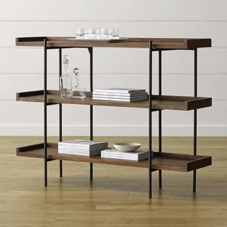 كونسول بأرفف خشبية