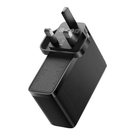 بيسوس شاحن جداري منفذين تايب سي و منفذين يو اس بي بقوة تصل 100 واط