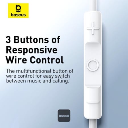 بيسوس سماعة اذن سلكية إنكوك تايب سي - ابيض