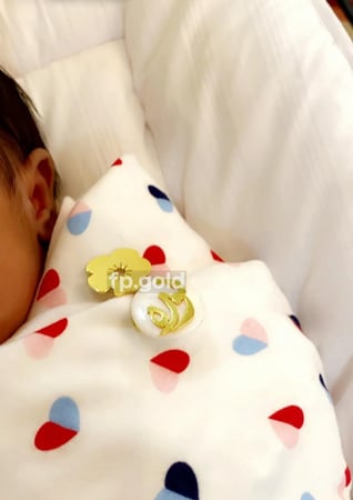 بروش صدف الوردة مطلي ذهب متوفر 3 مقاسات