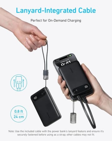 انكر شاحن متنقل 10000 منفذين USB+PD بقوة 22.5 واط