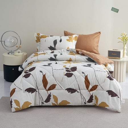 طقم مفرش divana وجهين سادة ومشجر – متوفر بعدة الوان – نفر ونص 4 قطع