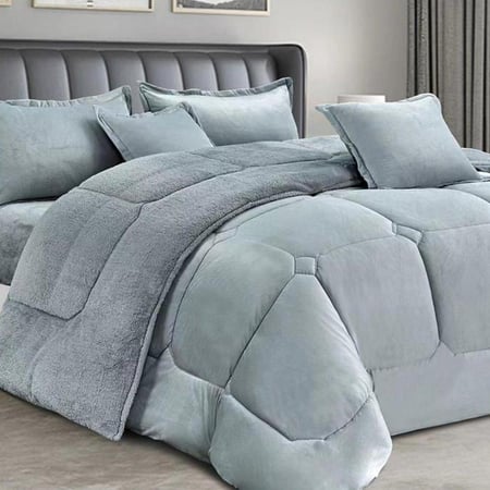 طقم لحاف شتوي نفر ونص فرو مخمل ناعم | موديل cmpb-009