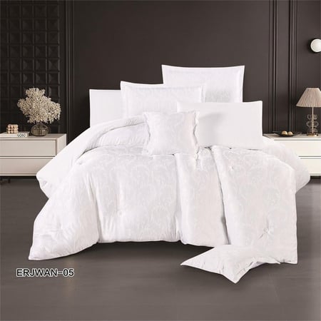 طقم مفرش ارجوان جاكارد فاخر | 8 قطع نفرين