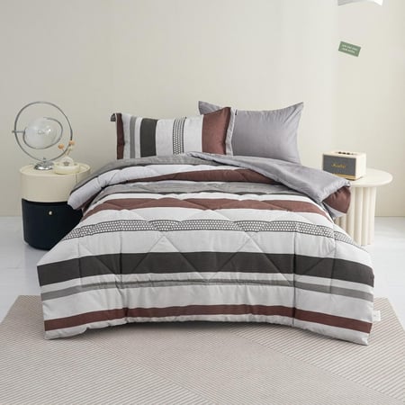 طقم مفرش divana وجهين سادة ومشجر – متوفر بعدة الوان – نفر ونص 4 قطع