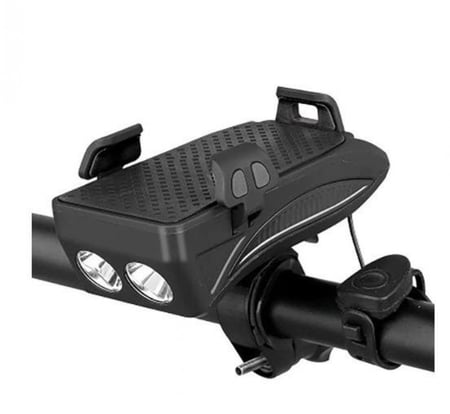 حامل الهاتف للدراجات 4 في 1 وبوق وأنوار أمامية وباور بانك