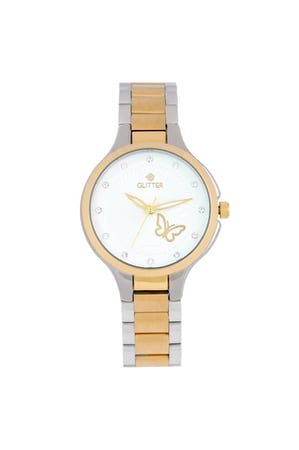 ساعة نسائي جليتر بلونين مينا فضي استالس ستيل