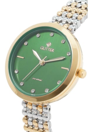 ساعة نسائي جليتر بلونين مينا أخضر استالس ستيل