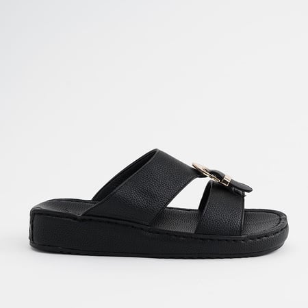 حذاء رجالي خليجي إبزيم عريض - أسود