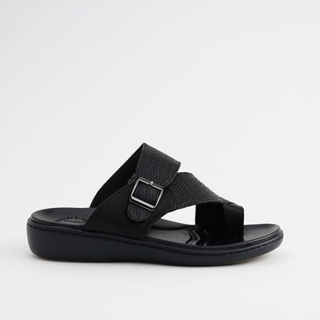 حذاء رجالي خليجي إبزيم - جلد أسود