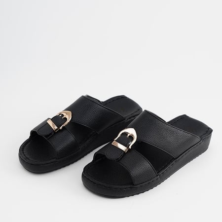 حذاء رجالي خليجي إبزيم عريض - أسود