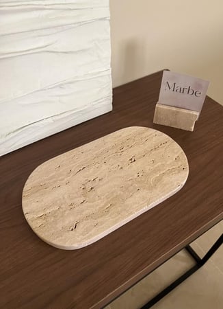 صينية بيضاوية بدون قاعدة ترافنتينو