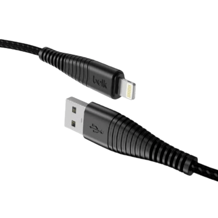 كيبل lightning الى USB قماش من بيلك بقوة 2.4 امبير بطول 2 متر