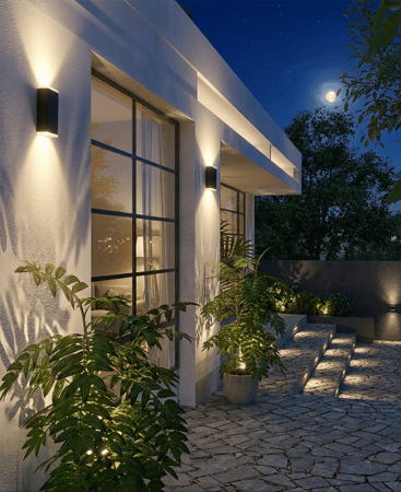 وحدة إضاءة جدارية LED بالطاقة الشمسية – 1.5واط –  IP65 –  الواجهات والمداخل والممرات.