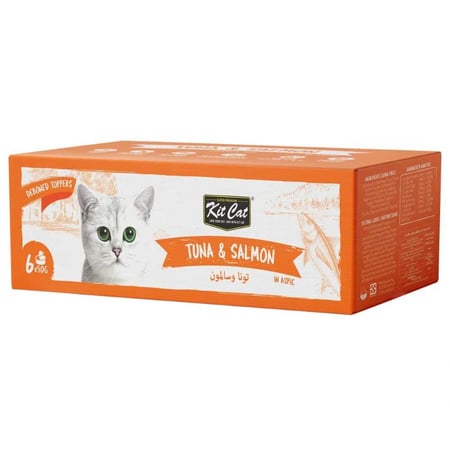 كت كات طعام رطب للقطط تونا مع السالمون منزوع العظم 50 جم 6x
