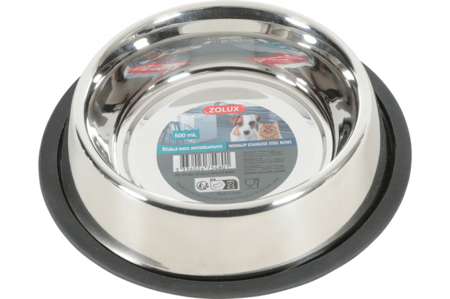 زولكس وعاء أكل ستانلس ستيل دائري مانع للانزلاق 15 سم 300 مل
