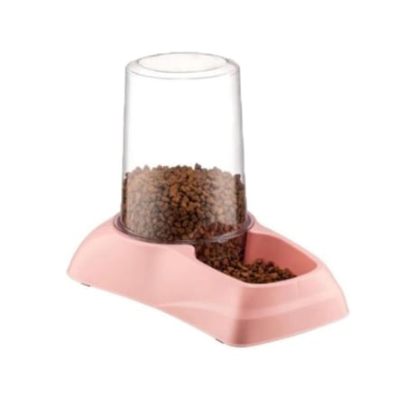 كانين قو وعاء موزع للطعام والماء وردي اللون مع خزان بسعة 2 لتر