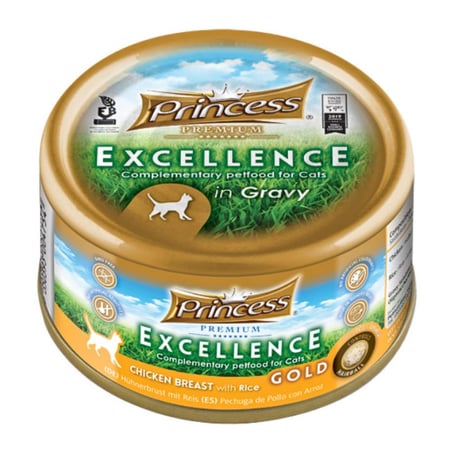 برينسيس بريميوم طعام رطب للقطط صدور الدجاج مع الأرز في المرق 70 جم