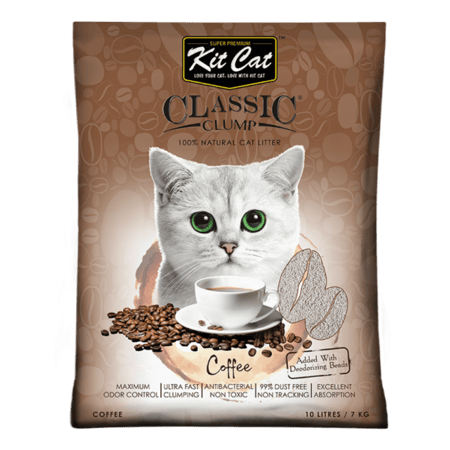 رمل كلاسيك للقطط عالي التكتل برائحة القهوة من كت كات 10 لتر
