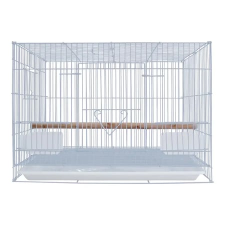 قفص 601 مستطيل للطيور  بمأكليتين بأبعاد 60x42x40 سم