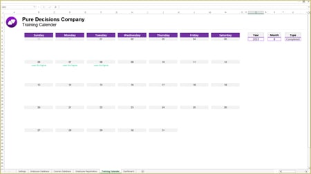 داشبورد تدريب الموظفين - Employee Training Dashboard