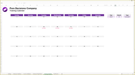 داشبورد تدريب الموظفين - Employee Training Dashboard