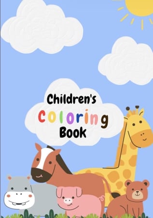 دفتر تلوين أطفال بأشكال حيوانات