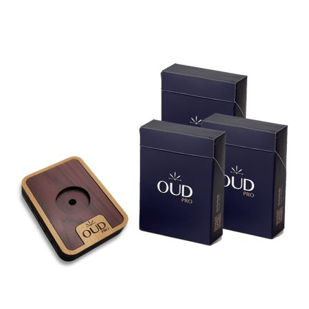 [مجموعة] 3 باكت العود الفيتنامي الطبيعي مع قاعدة خشبية من Oud Pro