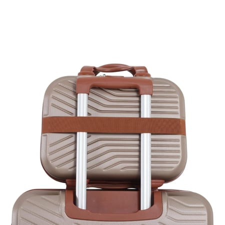 طقم حقائب سفر دبش عروسة - مكون من 7 قطع يشمل 5 شنط تروللي وشنطتين للمكياج -بكفرات دبل صامتة - ماركة AVIATOR