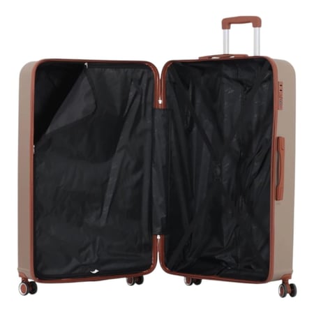 طقم حقائب سفر دبش عروسة - مكون من 7 قطع يشمل 5 شنط تروللي وشنطتين للمكياج -بكفرات دبل صامتة - ماركة AVIATOR