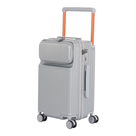 حقيبة سفر صلبة مقاس 20 إنش، مناسبة لكابينة الطائرة، مزودة بجيب خارجي وكفرات دبل وقفل رقمي