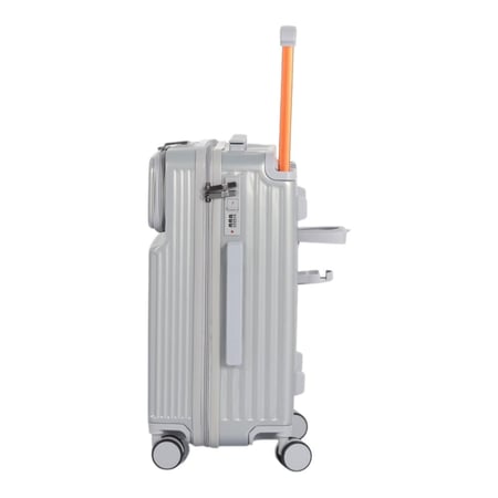 حقيبة سفر صلبة مقاس 20 إنش، مناسبة لكابينة الطائرة، مزودة بجيب خارجي وكفرات دبل وقفل رقمي