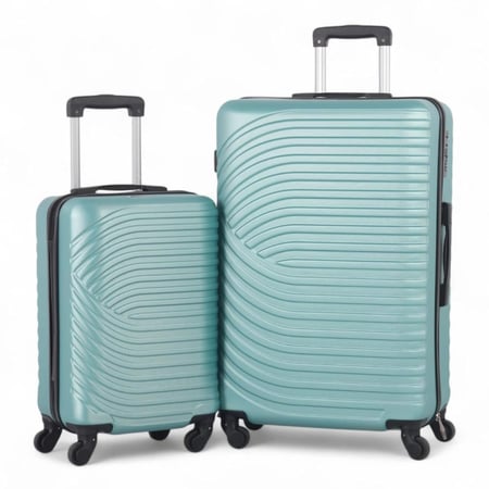 حقيبتين سفر صلبة | ماركة AVIATOR | مصنوعه من ABS عالي الجوده- مقاس 28 انش - 20 انش- اللون | تيفاني |