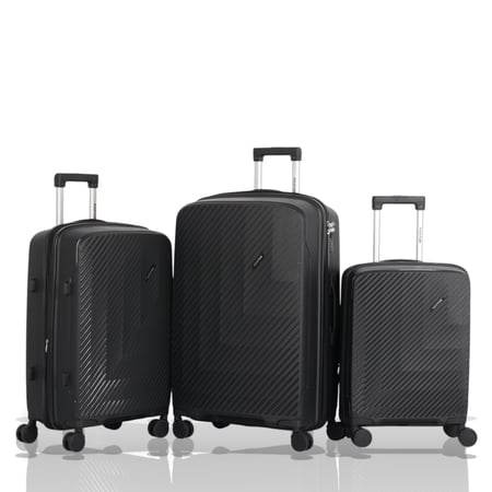 طقم حقائب سفر فاخر  ومتكامل – 3 قطع من AVIATOR مصنوع من البولي بروبلين ضدالكسر متانة عالية – تصميم عصري – أداء مثالي في كل رحلة