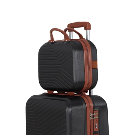 طقم شنط فايبر ABS مكون من 4 قطع يشمل حقيبة مكياج - ماركة AVIATOR