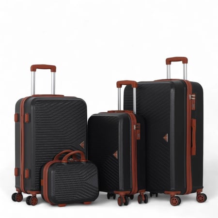 طقم شنط فايبر ABS مكون من 4 قطع يشمل حقيبة مكياج - ماركة AVIATOR