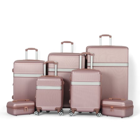 طقم شنط سفر دبش عرايس 7 قطع بسحاب متين - كفرات مزدوجة 360 درجة  من ماركة AVIATOR