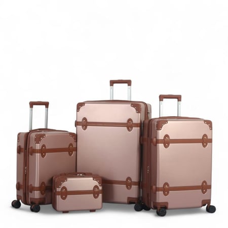 طقم حقائب سفر كلاسيكي فاخر - 4 قطع - مصمم ليجمع بين سحر الماضي وراحة الحاضر من ماركة AVIATOR